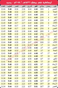 امساكية رمضان 2015 مدريد اسبانيا Ramadan Madrid Spain 2015