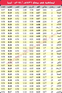 امساكية رمضان 2015 طرابلس ليبيا - Ramadan Imaskia 2015 Tripoli Lybia