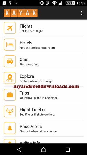افضل الاسعار والعروض - تحميل برنامج برنامج محرك بحث السفر للاندرويد Kayak تطبيق حجز تذاكر الطيران