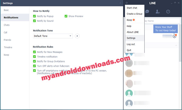 الاعدادات الخاصة في برنامج لاين للكمبيوتر - تحميل برنامج لاين للكمبيوتر Line تنزيل برنامج لاين برابط مباشر2016