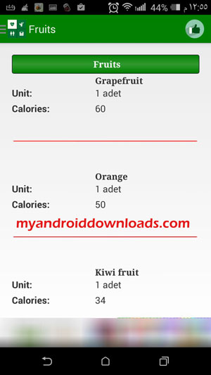 كمية السعرات الحرارية الموجودة في الاطعمة المختلفة من خلال برنامج Calorie Calculator