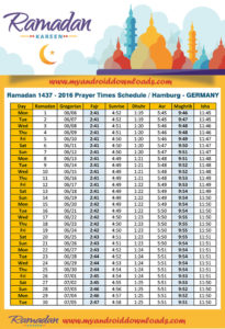 امساكية رمضان 2016 هامبورغ المانيا تقويم رمضان 1437 Ramadan Imsakia Hamburg Germany Amsakah Ramadan 2016 Hamburg, Germany | Amsakah Ramadan 2016 Hambourg, Allemagne | Amsakah Ramadan 2016 Hamburg, Deutschland Fasting hours in Hamburg, Germany | Heures de jeûne à Hambourg, Allemagne | Fasten Stunden in Hamburg, Deutschland