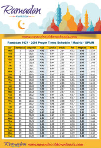 امساكية رمضان 2016 مدريد اسبانيا تقويم رمضان 1437 Ramadan Imsakia Madrid Spain Amsakah Ramadan 2016 Madrid, Spain | Amsakah Ramadan 2016 Madrid, Espagne | Amsakah Ramadán 2016 Madrid, España Fasting hours in Madrid, Spain | Heures de jeûne à Madrid, Espagne | Horas de ayuno en Madrid, España