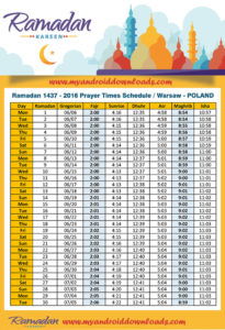 امساكية رمضان 2016 وارسو بولندا تقويم رمضان 1437 Amsakah Ramadan 2016 Warsaw Poland | Amsakah Ramadan 2016 Warsaw Pologne Fasting hours in the Varsovie Poland | Heures de jeûne dans la Varsovie Pologne