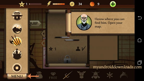 طريقة شراء الاسلحة والمعدات بعد تحميل Shadow Fight 2 apk مهكرة اخر اصدار 2021