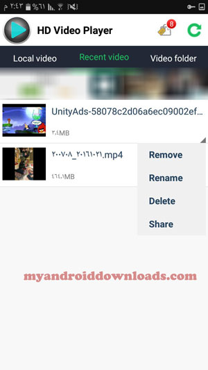 تحميل برنامج تشغيل فيديو للاندرويد HD Video Player مشغل فيديوهات - مقاطع الفيديو الاخيرة على جهازك الاندرويد من خلال برنامج HD Video Player مجانا