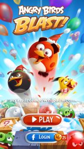 الواجهة الاساسية بعد تحميل لعبة Angry Birds Blast للاندرويد