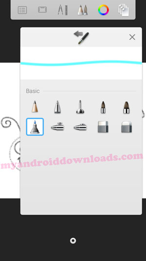 كيفية الإختيار من بين ادوات الرسم والتلوين المختلفة - تحميل برنامج sketchbook pro للاندرويد