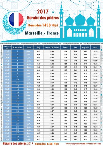 امساكية رمضان 2017 مرسيليا فرنسا تقويم رمضان 1438 Ramadan Imsakiye 2017 Marseille France