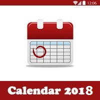 التقويم الميلادي 2018 التقويم الميلادي والهجري لعام 2018 صورة كاملة للطباعة