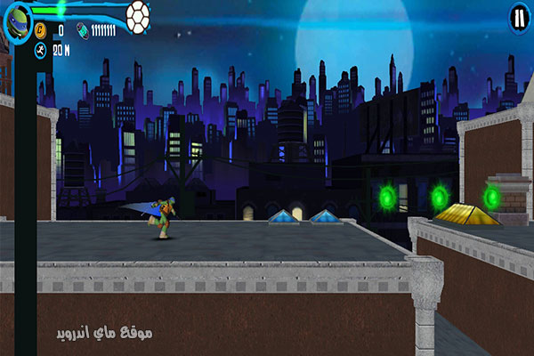 اجمع كرات الطاقة وحارب الاعداء في  tmnt rooftop run مجانا اخر اصدار