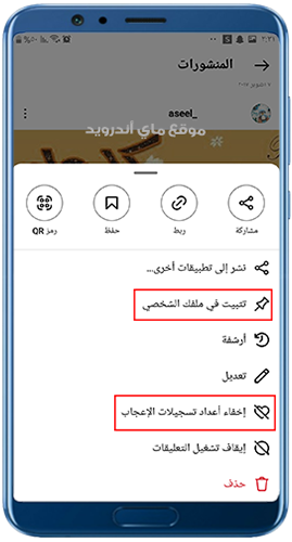 تثبيت المنشورات عند تنزيل انستا 2024