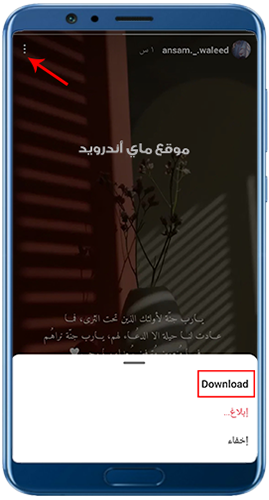 تحميل ستوري من تطبيق insta pro 2