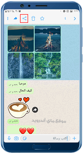 مشاركة الوسائط لتطبيقات خارجية في واتساب ios