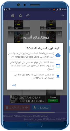 استعادة الصورة مع DiskDigger