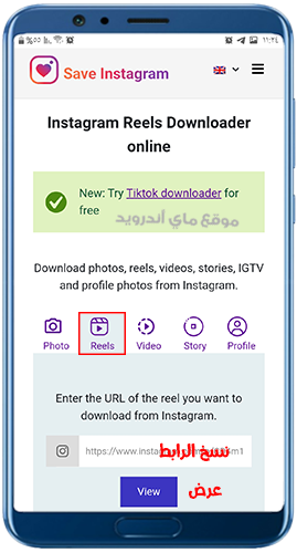 تنزيل ريلز انستقرام اونلاين