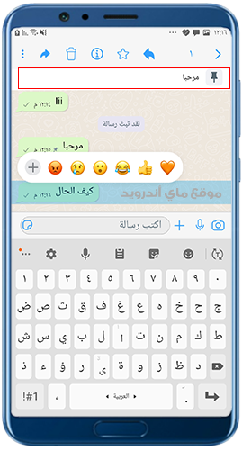 تثبيت الرسائل في المحادثة الخاصة مع الاصدقاء