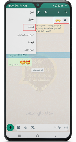 تثبيت الرسائل في whatsapp4plus