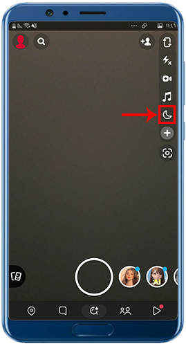 تفعيل الوضع الليلي في تصوير سناب الجديد