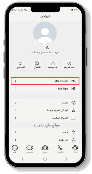 اعدادات بعد تنزيل fouad whatsapp ios 14
