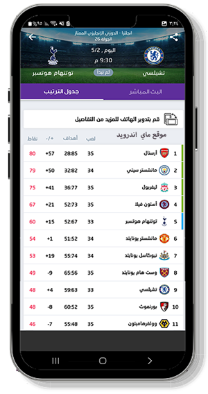 مواعيد المباريات في برنامد مباريات لايف اخر اصدار 