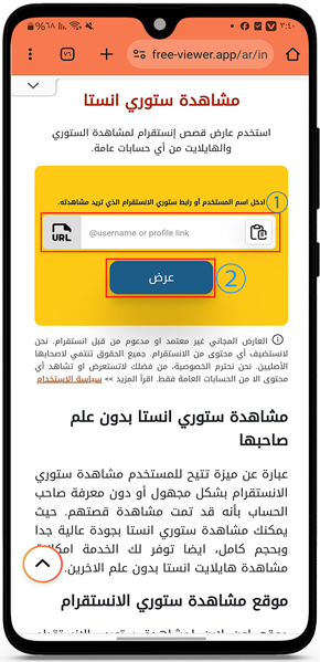 ألصق الرابط المنسوخ لعرض ستوري انستا بدون علم صاحبها