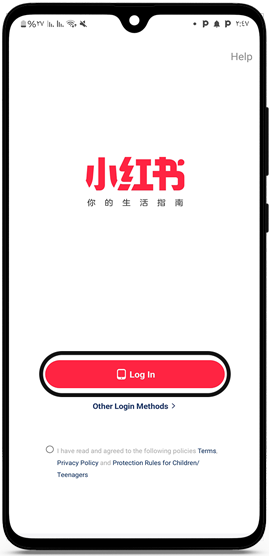 تسجيل الدخول في برنامج rednote الصيني